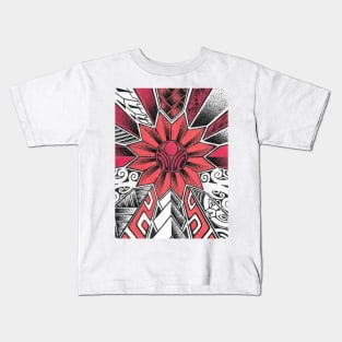 Tatoo art red white black Kids T-Shirt